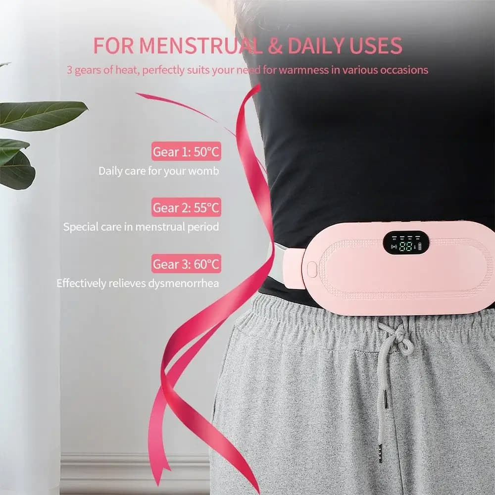 Electric Waist Belt Device with Fast Heating Massage Pad - 3 Heat Levels and 4 Vibration Modes, Perfect Gifts For Women And Girls