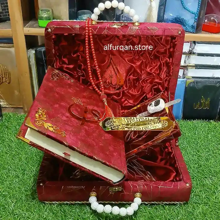Quran e Pak Gift Edition With Translation ( Handle Box ) Mehroon